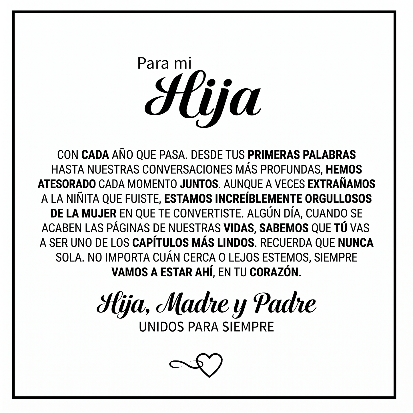 Pulsera "Para Mi Hija" — Conexión Eterna