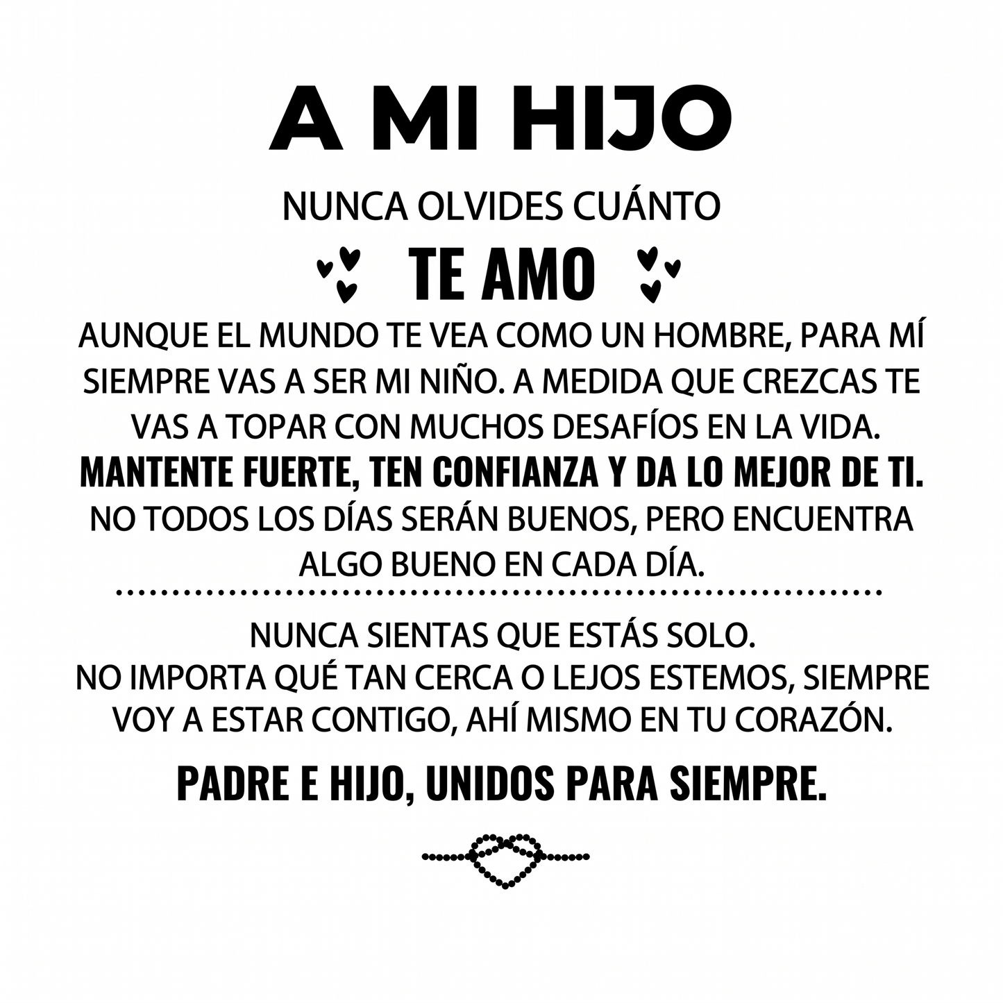 «Para mi hijo» — Pulsera grabada