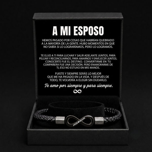 "A mi esposo" — Pulsera personalizada